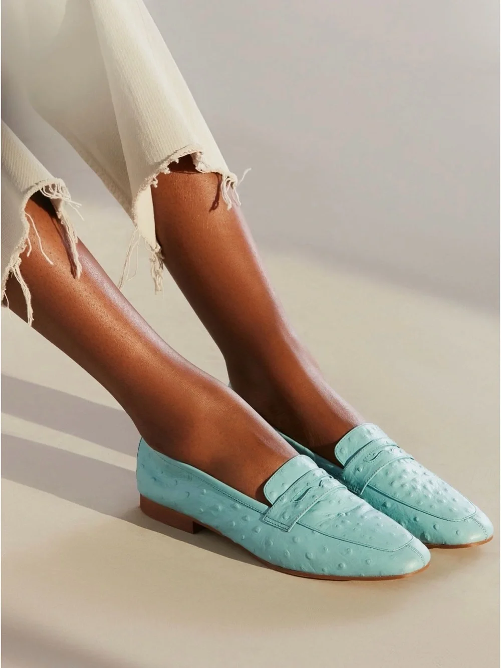 Aquamarine Leather Loafers